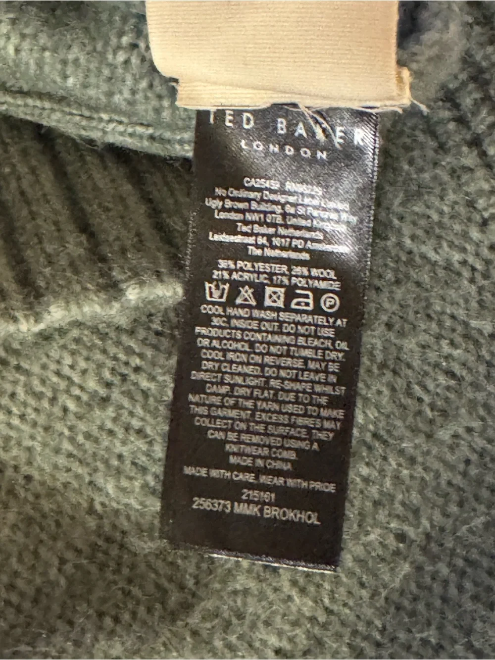Ted Baker—Men's Textured Knit Wool-Blend Sweater Size 7/3XL